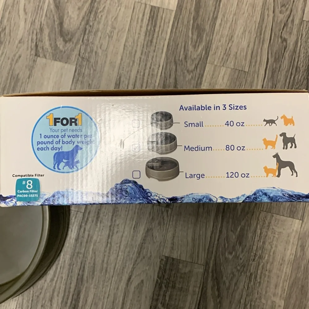 Pet filtered water bowl